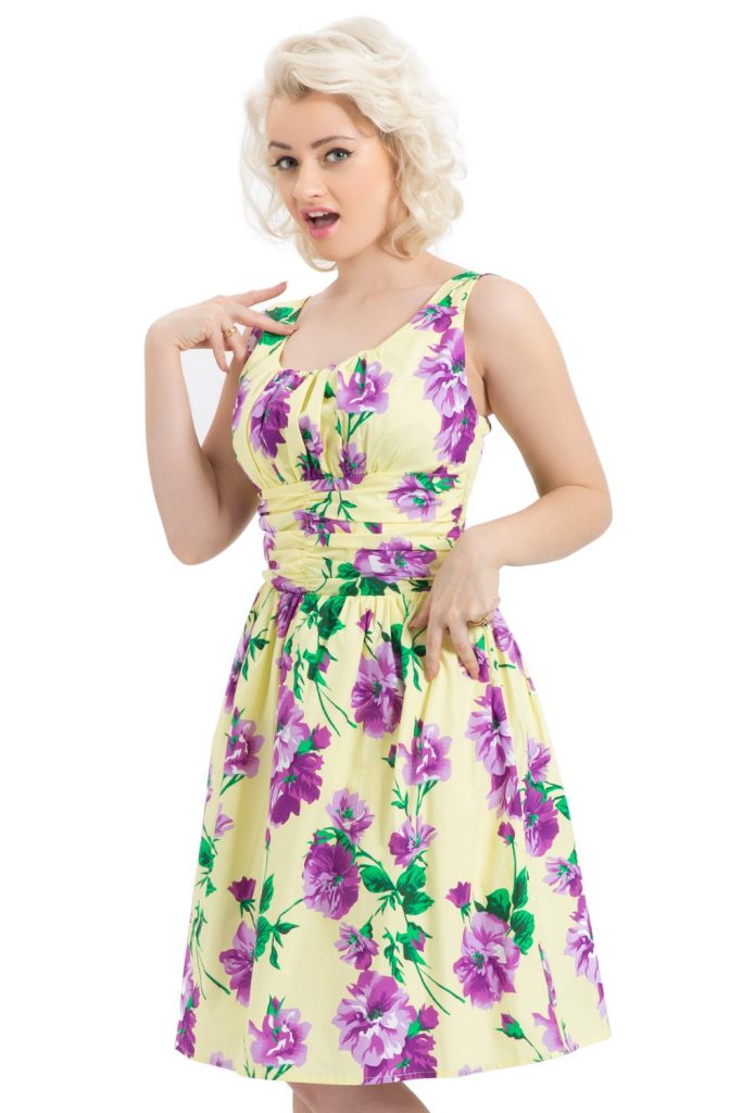 Yellow with Purple Roses Dress ⋆ Kaye's ACES