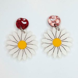 Mary Poppins Parody - Cherry and Daisy Earrings - Daisy Jean Designs