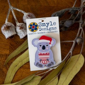Koala Christmas Brooch - Smyle Designs