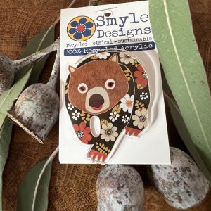 Pete the Wombat brooch - Smyle Designs