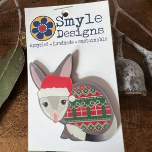 Bella Bilby Christmas Brooch - Smyle Designs