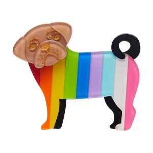 Pebbles the Progressive Pug Brooch - Pride 23 - Erstwilder