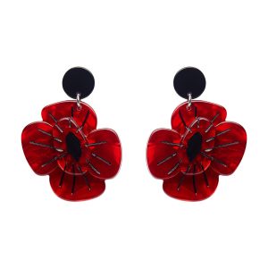 Remembrance Poppy Drop Earrings - ANZAC Remembrance 2022 - Erstwilder