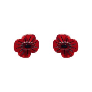 Remembrance Poppy Stud Earrings - ANZAC Remembrance 2022 - Erstwilder