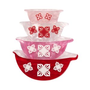 Nanna's Prized Flower Bowls Brooch - Vintage Kitchen - Erstwilder