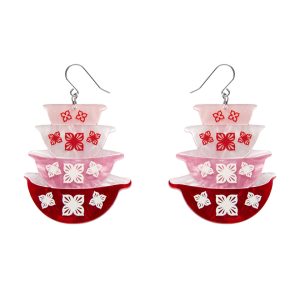 Nanna's Prized Flower Bowls Earrings - Vintage Kitchen - Erstwilder