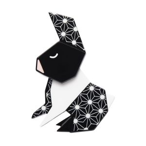 Sleeping Rabbit Brooch - Origami 23 - Erstwilder
