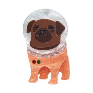 Interplanetary Pug Brooch - Mission to the Moon 2023 - Erstwilder