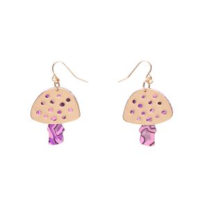 Mushroom Textured Resin Drop Earrings - Pink - La Belle Epoque 23 - Erstwilder