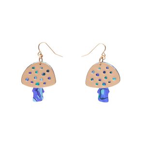Mushroom Textured Resin Drop Earrings - Blue - La Belle Epoque 23 - Erstwilder