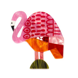 A Flamingo Named Honk Brooch - Clare Young Feb 24 - Erstwilder