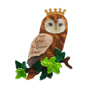 Regal Woodland Owl Brooch - Fleur Harris Aug 24 - Erstwilder