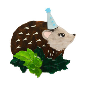 Party Time Hedgehog Brooch - Fleur Harris Aug 24 - Erstwilder