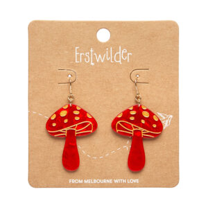 Mushroom Drop Earrings - Red - Essentials - Fleur Harris Aug 24 - Erstwilder