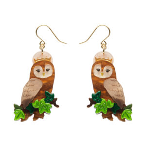 Regal Woodland Owl Drop Earrings - Fleur Harris Aug 24 - Erstwilder