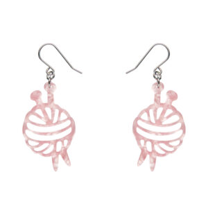 Ball of Yarn Ripple Drop Earrings - Pink - Arts and Crafts Aug24 - Erstwilder