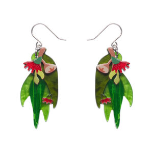 Red Gum Blossom Drop Earrings - Australiana - Oct 24 - Erstwilder