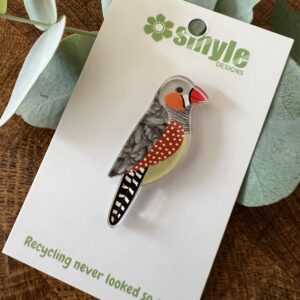 Zebra Finch Pin - Smyle Designs