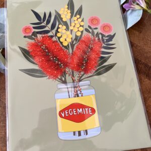 Native Blooms in Vegemite Jar Art print A4 - Smyle Designs