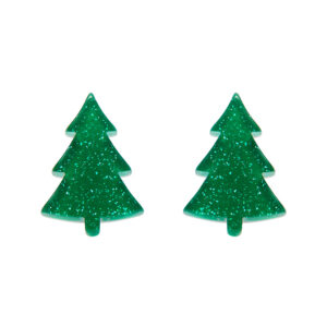 Green Christmas Tree Stud Earrings - Merry Kitschmas 24 - Erstwilder