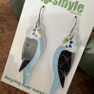Blue Budgie Earrings - Smyle Designs