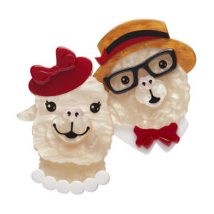 Enamoured Alpacas Brooch - Lucia Heffernan - Erstwilder
