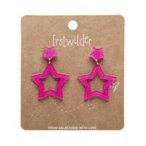 Double Star Drop Earrings Pink- Day at the Fair - June 25 - Erstwilder
