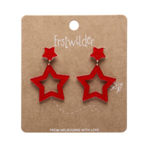 Double Star Drop Earrings Red - Day at the Fair - June 25 - Erstwilder