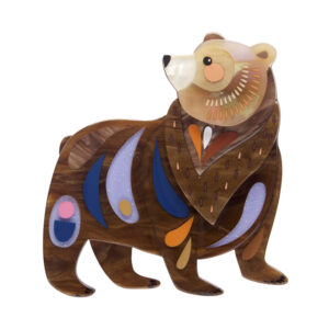 Brawny Brown Bear Brooch - Pete Cromer 25 - Erstwilder