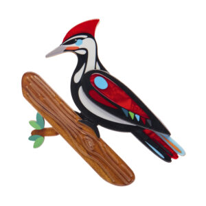 Persistent Pileated Woodpecker Brooch - Pete Cromer 25 - Erstwilder