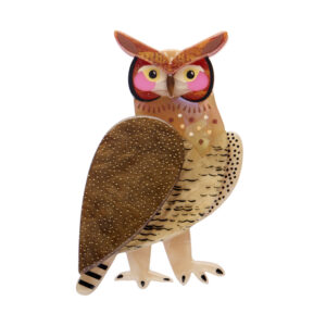 Grand Great Horned Owl Brooch - Pete Cromer 25 - Erstwilder