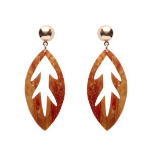 Leaf Drop Earrings - Orange - Pete Cromer 25 - Erstwilder