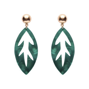 Leaf Drop Earrings - Teal - Pete Cromer 25 - Erstwilder
