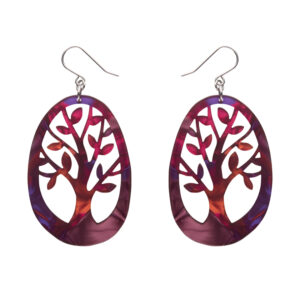 Tree Drop Earrings - Maroon - Pete Cromer 25 - Erstwilder