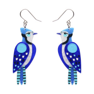 Boisterous Blue Jay Drop Earrings - Pete Cromer 25 - Erstwilder