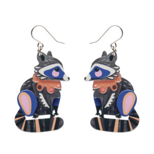 Resourceful Racoon Drop Earrings - Pete Cromer 25 - Erstwilder