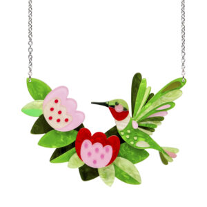 Riveting Ruby-Throated Hummingbird Necklace - Pete Cromer 25 - Erstwilder