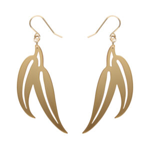 Gum Leaf Drop Earrings - Gold - Australiana Aug 25 - Erstwilder