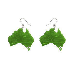 Australia Drop Earrings - Green - Australiana Aug 25 - Erstwilder