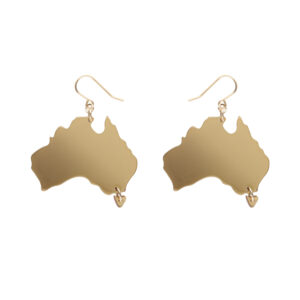 Australia Drop Earrings - Gold - Australiana Aug 25 - Erstwilder