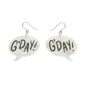 G'DAY Drop Earrings - White - Australiana Aug 25 - Erstwilder