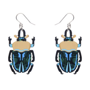 Ruby the Rainbow Stag Beetle Earrings - Australiana Aug 25 - Erstwilder