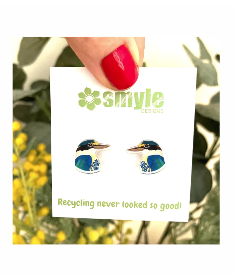 Sacred Kingfisher Stud earrings - Smyle Designs