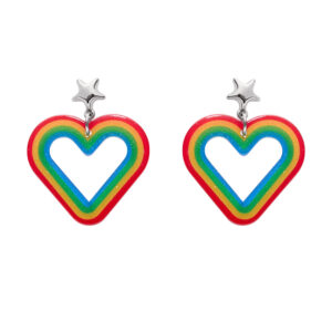 Heart Rainbow Stud Drop Earrings Essentials - Rainbow Brite - Erstwilder