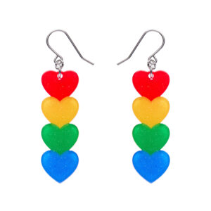 Rainbow Hearts Drop Earrings Essentials - Rainbow Brite - Erstwilder