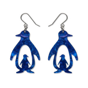 Double Penguin Drop Earrings - Blue - By Your Side - Apr26
