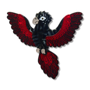 Kurri Kurri Marrpu Brooch - Red Tailed Black Cockatoo - Brooke Sutton 2026 - Erstwilder