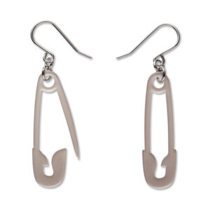 Safety Pin Drop Earrings - Silver - Arts and Craft 26 - Erstwilder