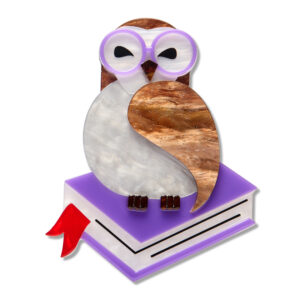 Studious Snow Owl Brooch - Erstwilder - 15th Birthday Fan Favourites