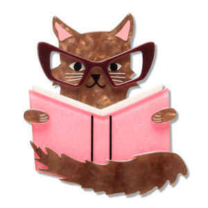 Puss in Books Brooch - Erstwilder - 15th Birthday Fan Favourites
